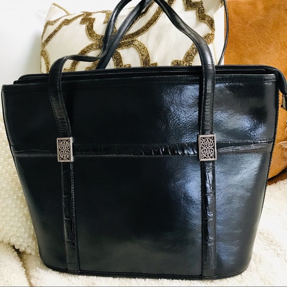 Brighton Handbags - BRIGHTON GENUINE LEATHER STRUCTURED SHOULDER BAG